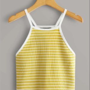Shein Yellow Striped Tank